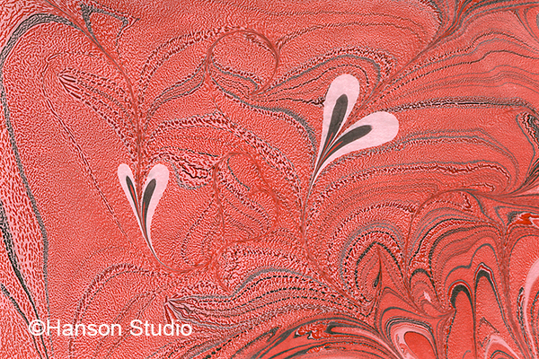 Pink Hearts on Red Tapestry